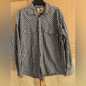 Cinch Vintage Plaid Western Cowboy Shirt w/ Pearl Snaps Sz L
